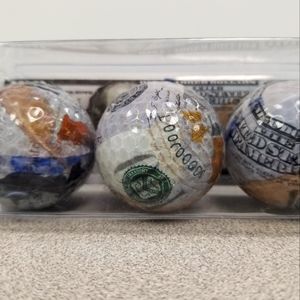 Benjamin Franklin $100 Bill 3 count Golf Balls